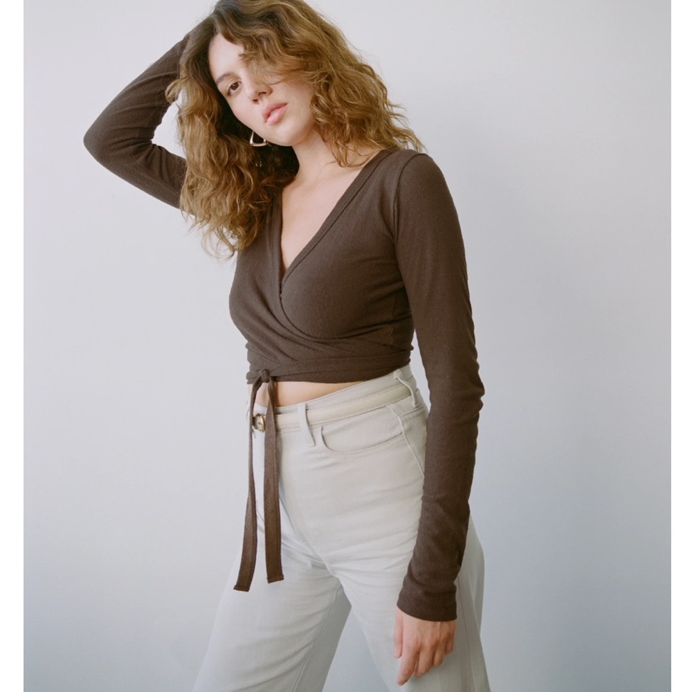 Ozma Dance Wrap Top, Coffee